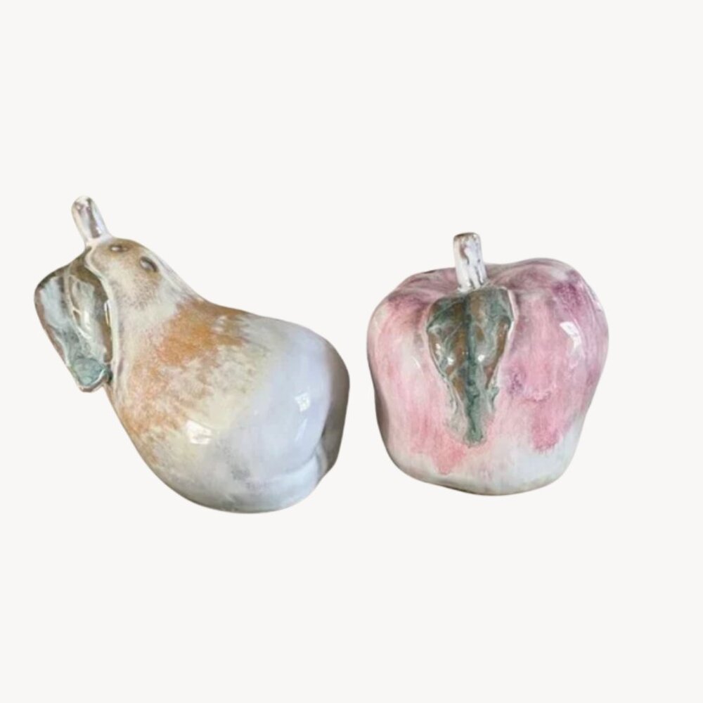 Stoneware Apple & Pear Salt and Pepper Shakers
